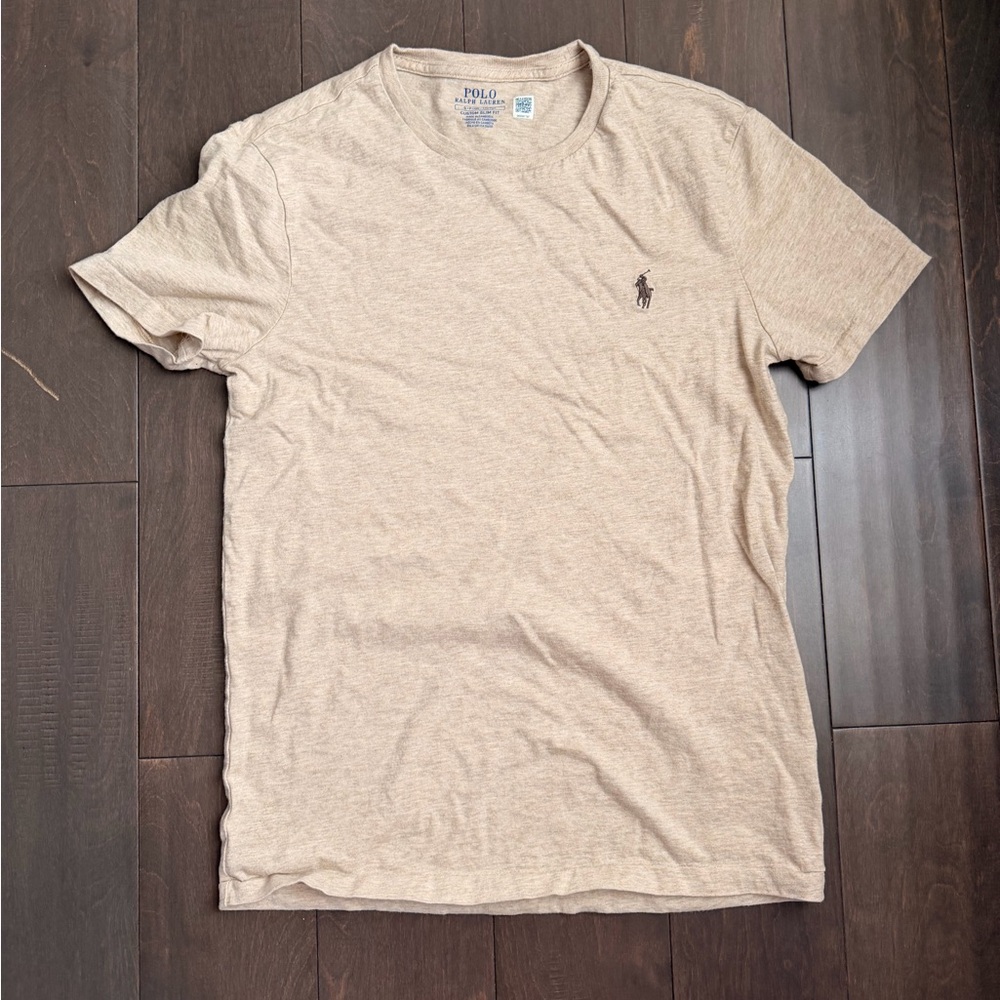 Polo by Ralph Lauren Men’s Short Sleeve Crewneck T-Shirt in Light Beige